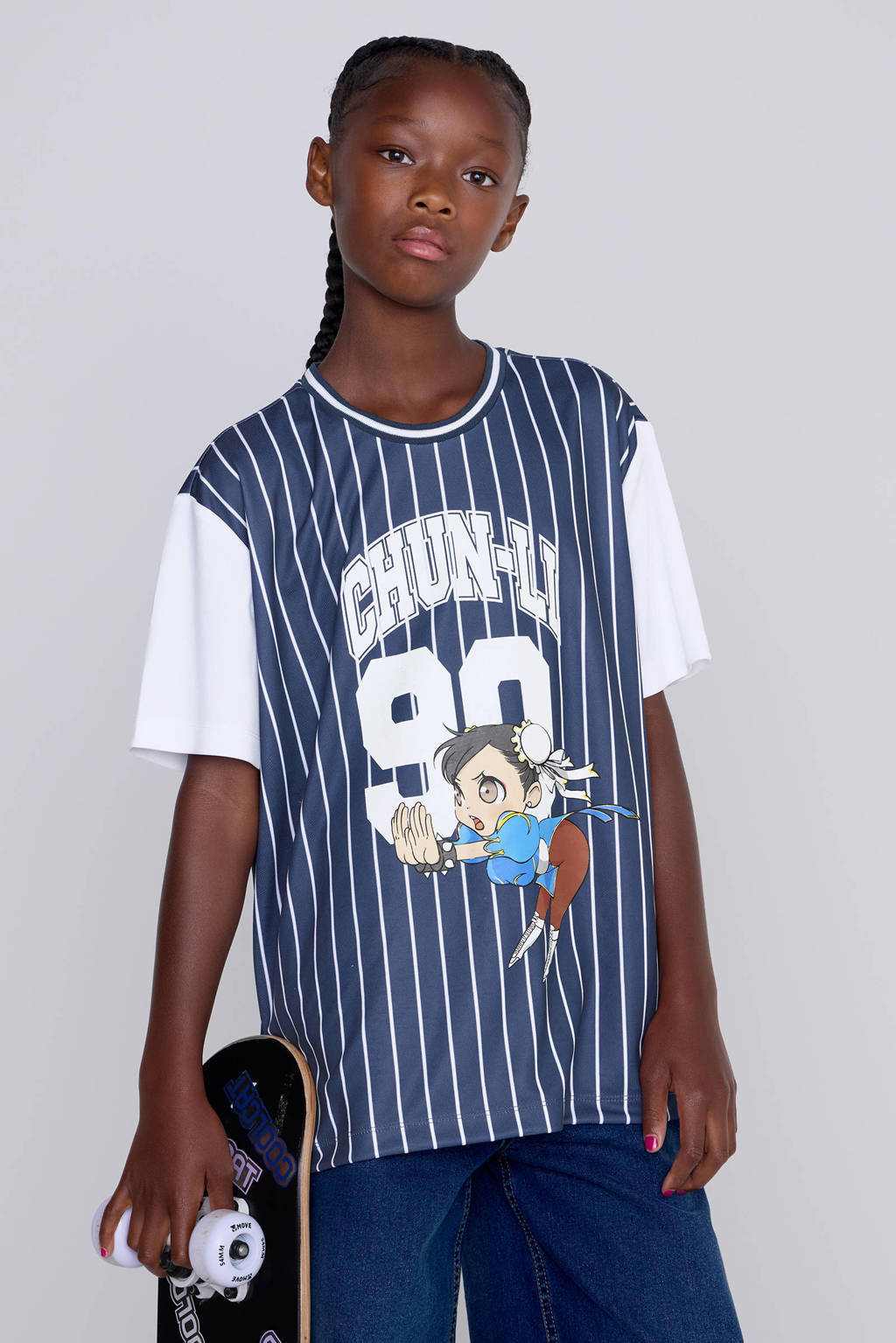 Coolcat t-shirt Chun Lee blauw / wit