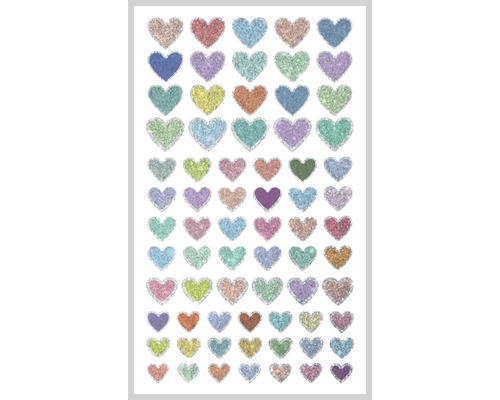Mini stickers voor kinderen, hartjes, 71 stuks.