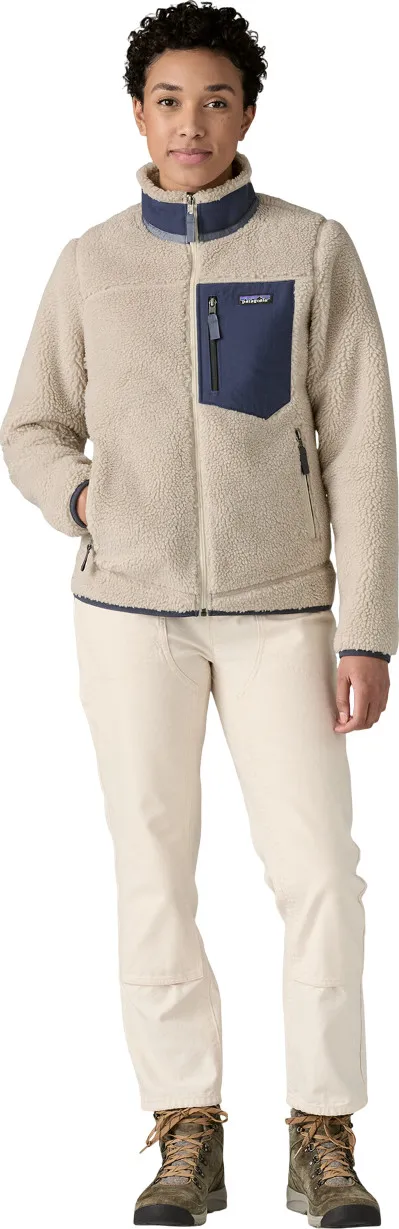 Patagonia W's Classic Retro-X Jkt Natural W/new Navy