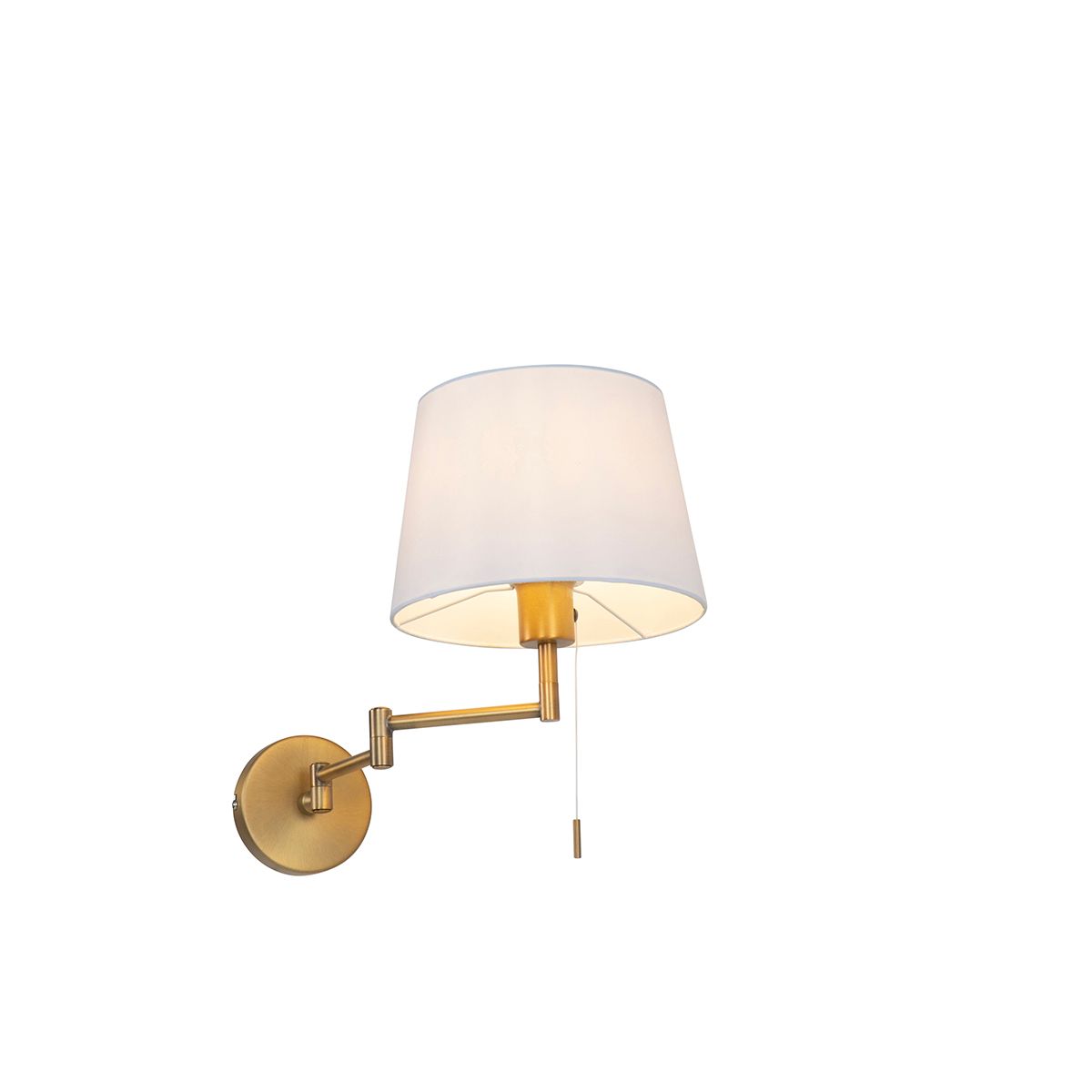 Smart wandlamp brons met witte kap incl. Wifi A60  - Ladas Deluxe