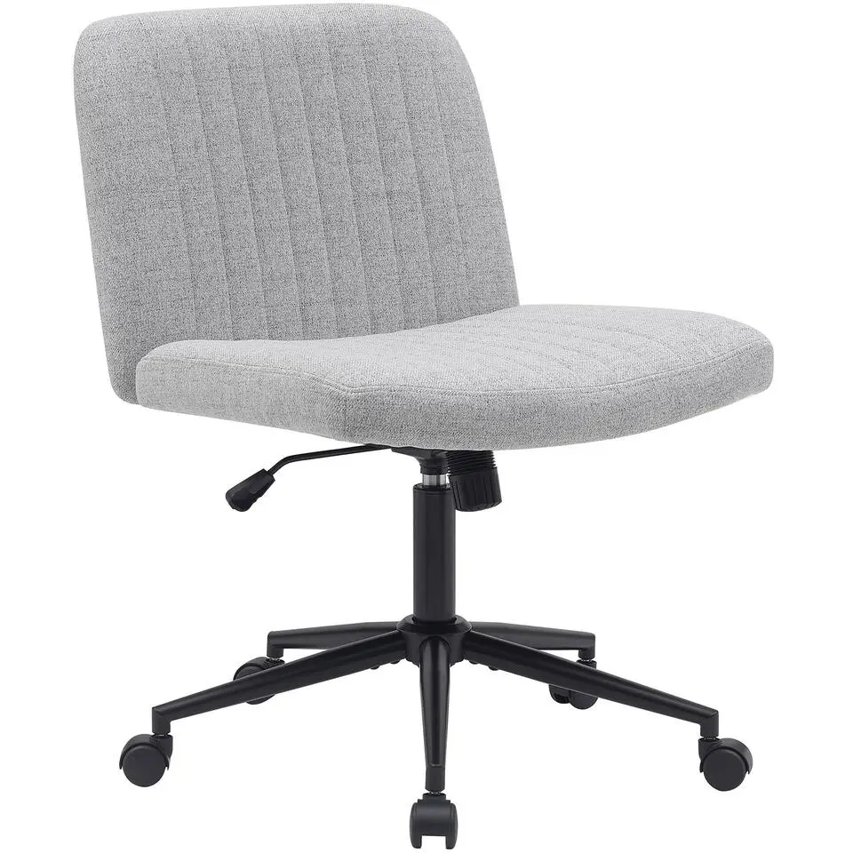 CLP Bureaustoel Kingman zwart Frame - Stof - licht grijs