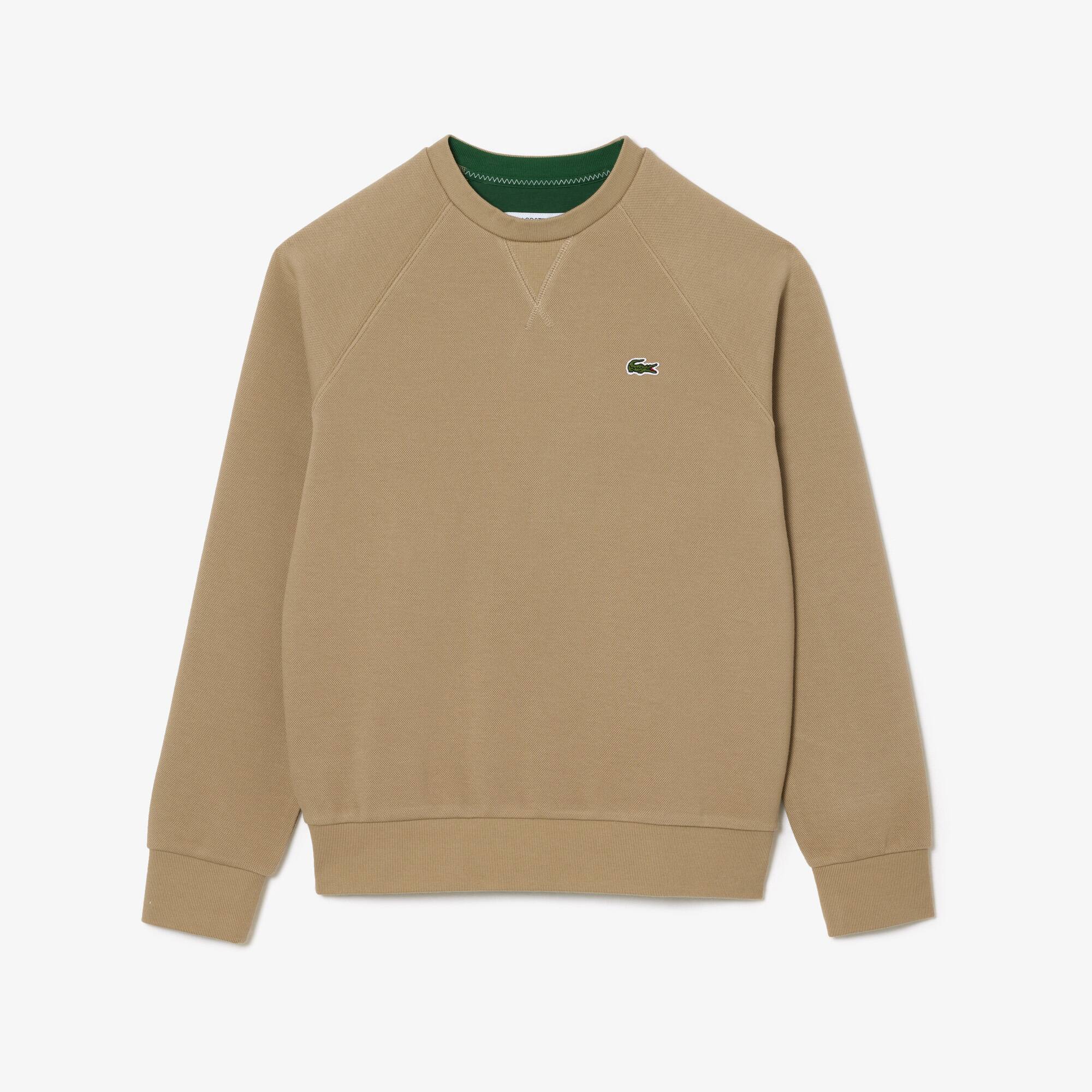 Damen Rundhals-Sweatshirt aus zweiseitigem Piqué Sweatshirts - Beige - Lacoste - Damen