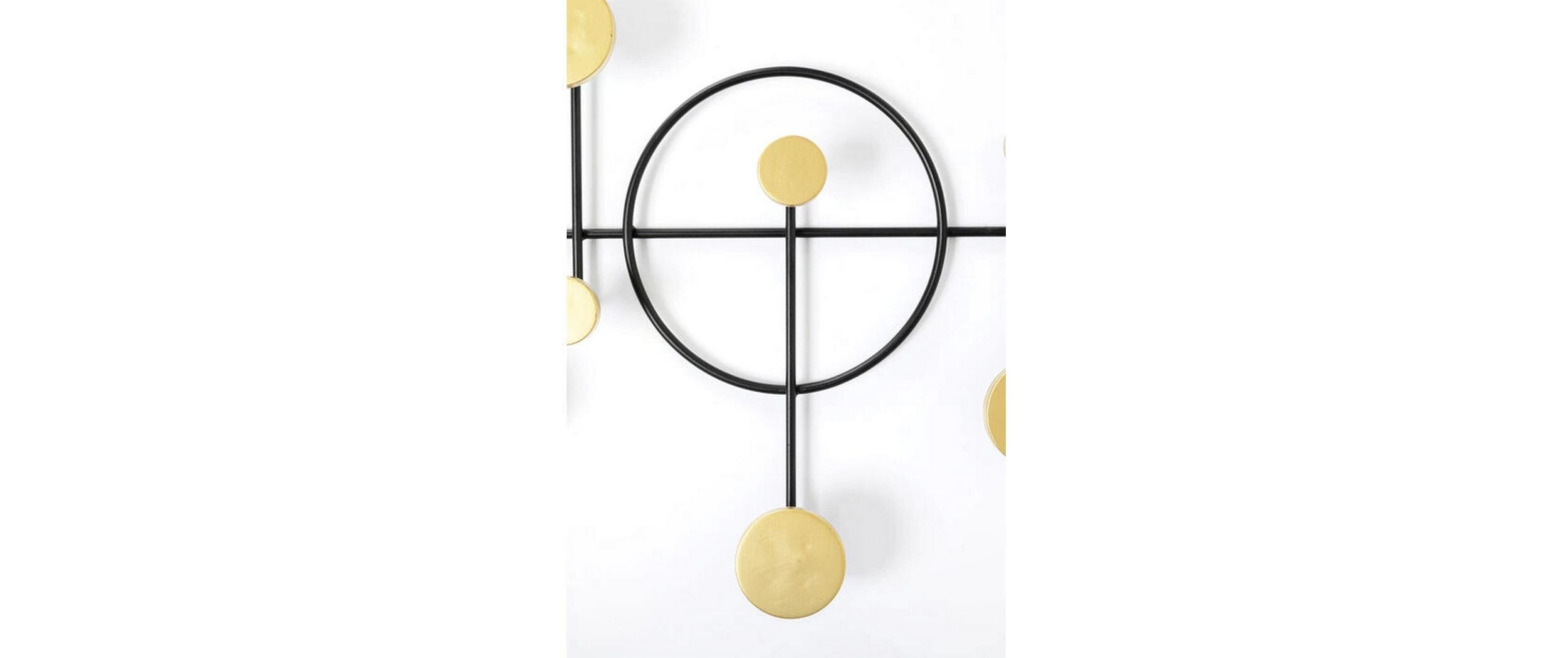 Wandgarderobe Art Circles Gold/SchwarzKleiderhaken