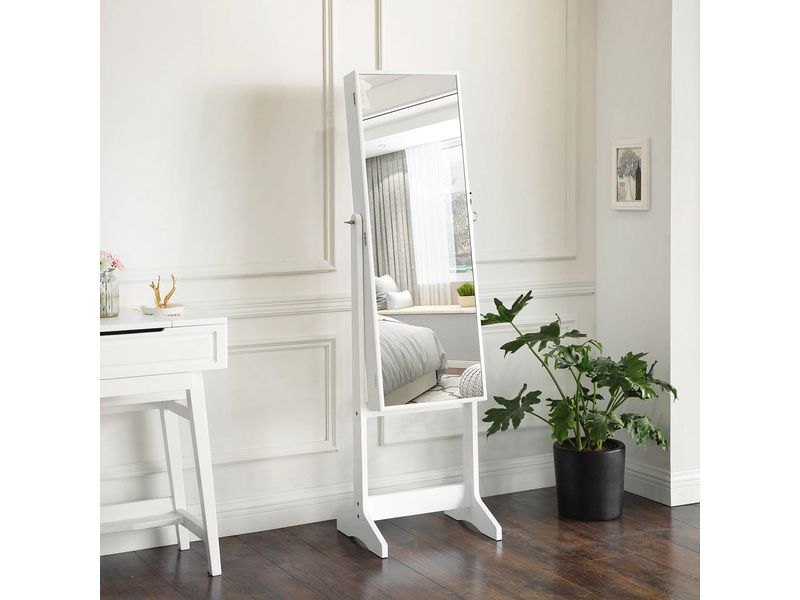Songmics Schmuckschrank 41,1 x 36,5 x 151.5 cm Standspiegel mit Stauraum für Schmuck