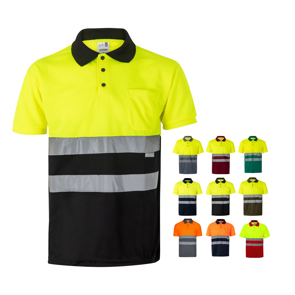 Velilla 36063 - Polo piqué bicolore (160g/m²) à manches courtes, en polyester (100%)