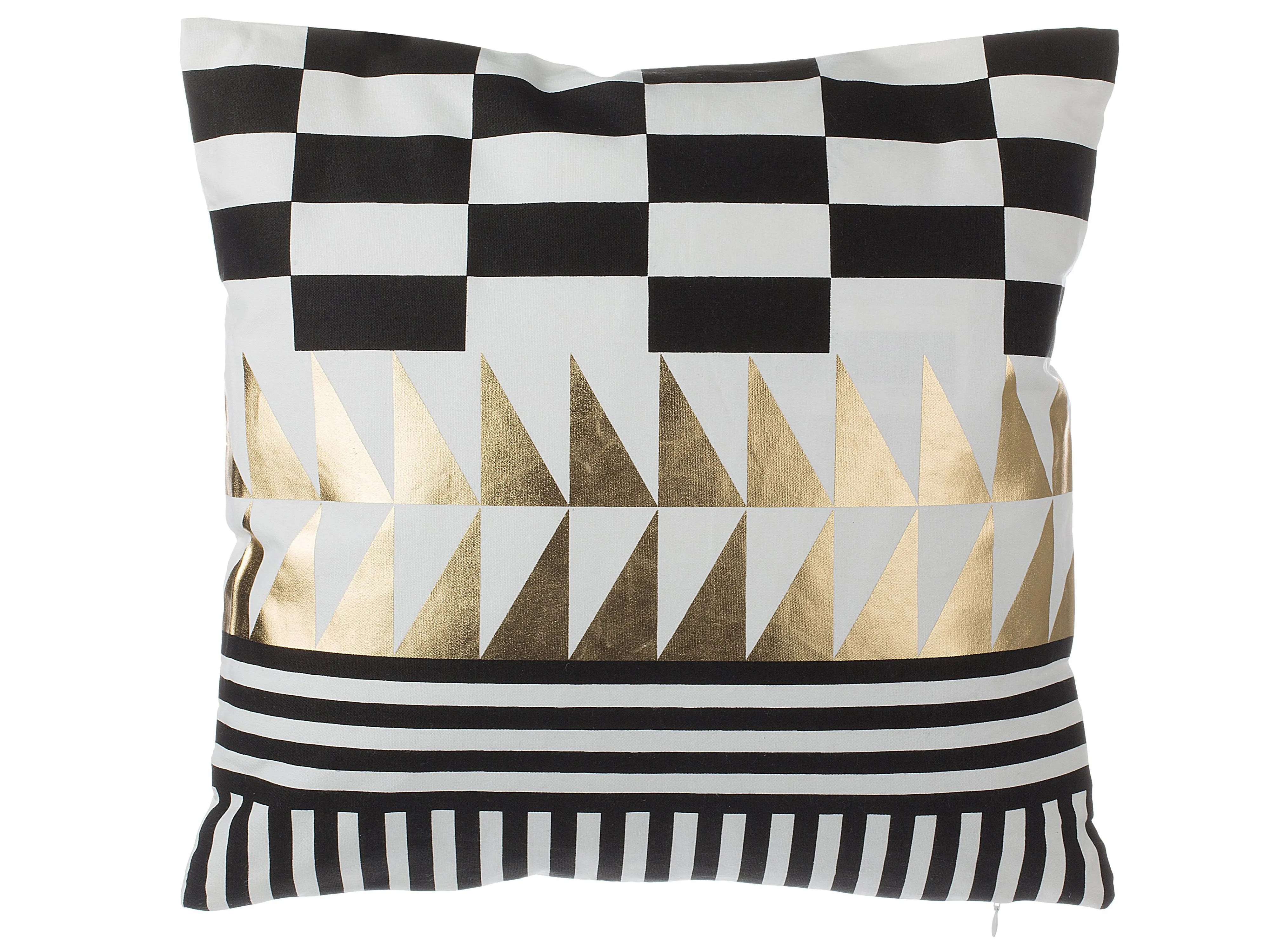 Set van 2 sierkussens DALIA Katoen 45 x 45 cm Zwart geometrisch patroon