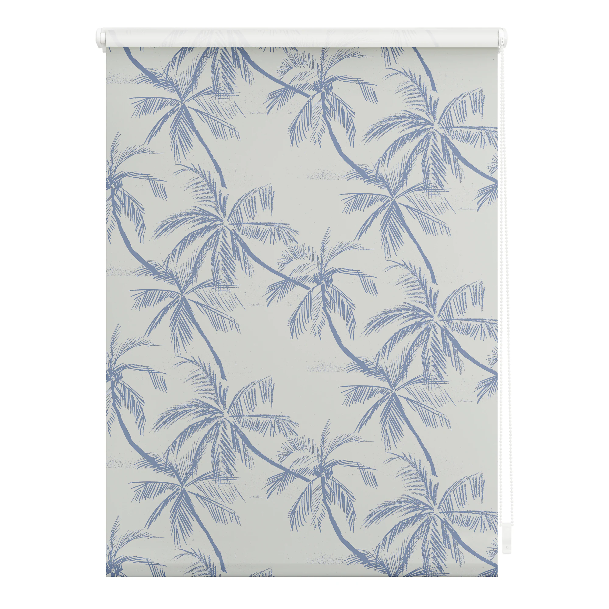 Lichtblick Rollo Klemmfix, ohne Bohren, Verdunkelung, Blueprint Palms - Blau