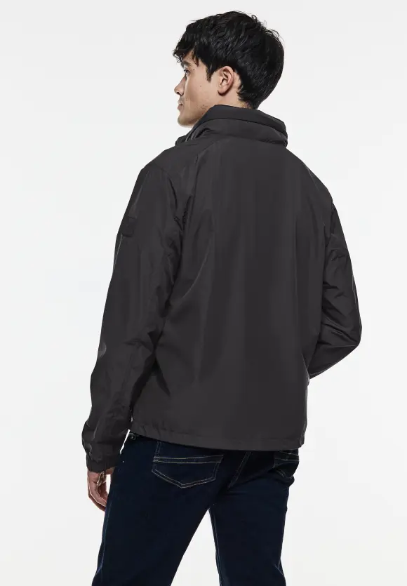 Windbreaker in Unifarbe - limousine black