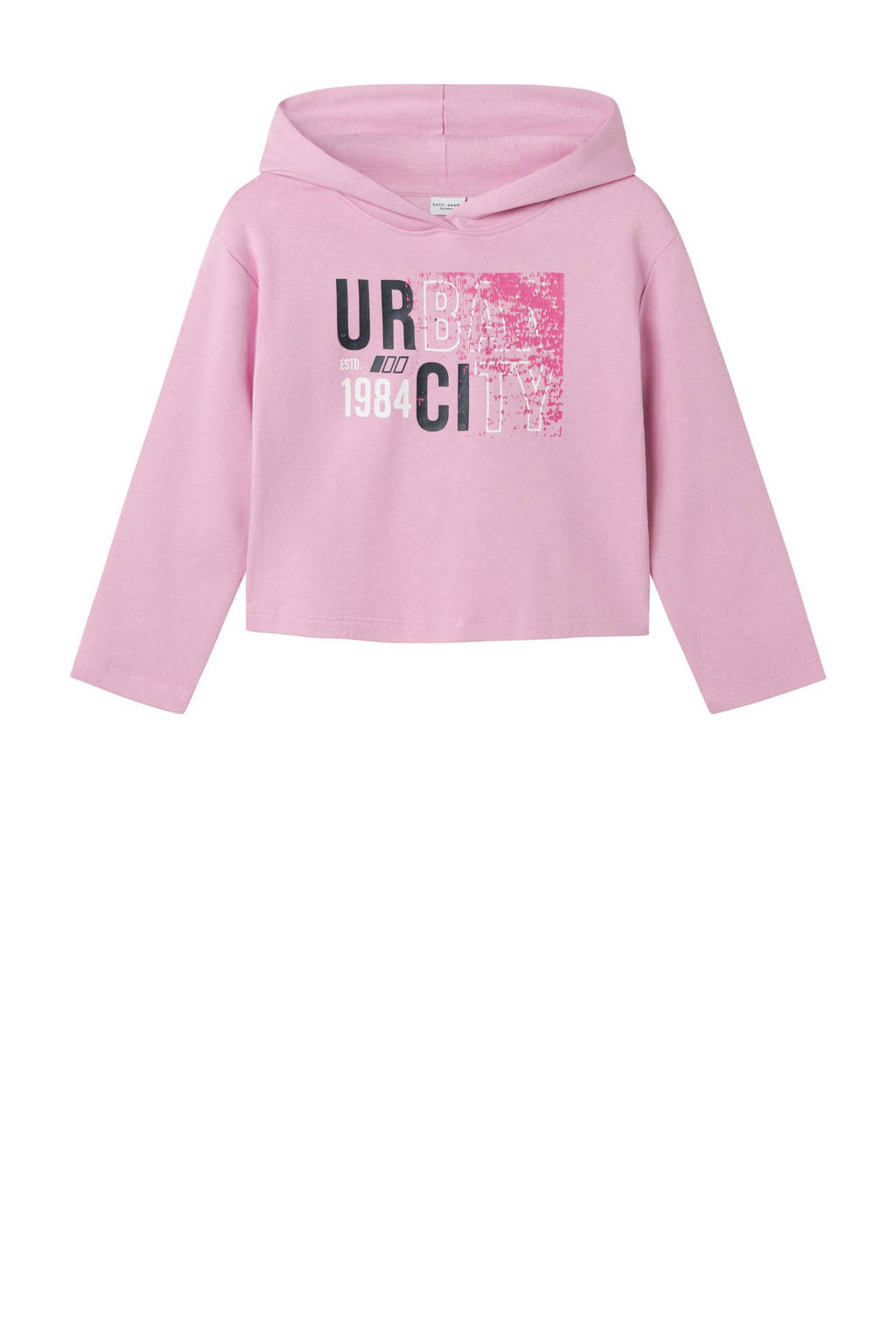 NAME IT hoodie NKFVIALA met printopdruk roze