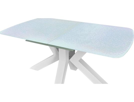CONCEPT1 - Table Oceane 160/220 x 98 x 76 cm verre 10mm blanc