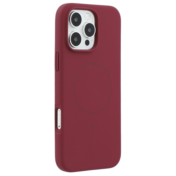 iPhone 16 Pro MagSafe Silikon Case Hülle - Dunkelrot