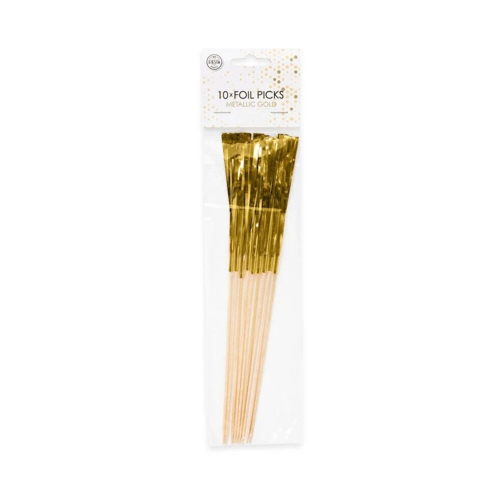 Gouden Cocktailprikkers Parasol Lang 10st