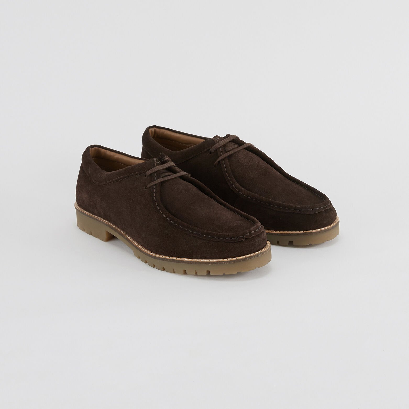 Chaussures plateau à lacets Camel