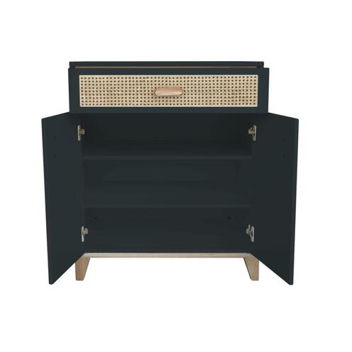Petite Commode NAMI Cannes de Rotin Onyx - THEO