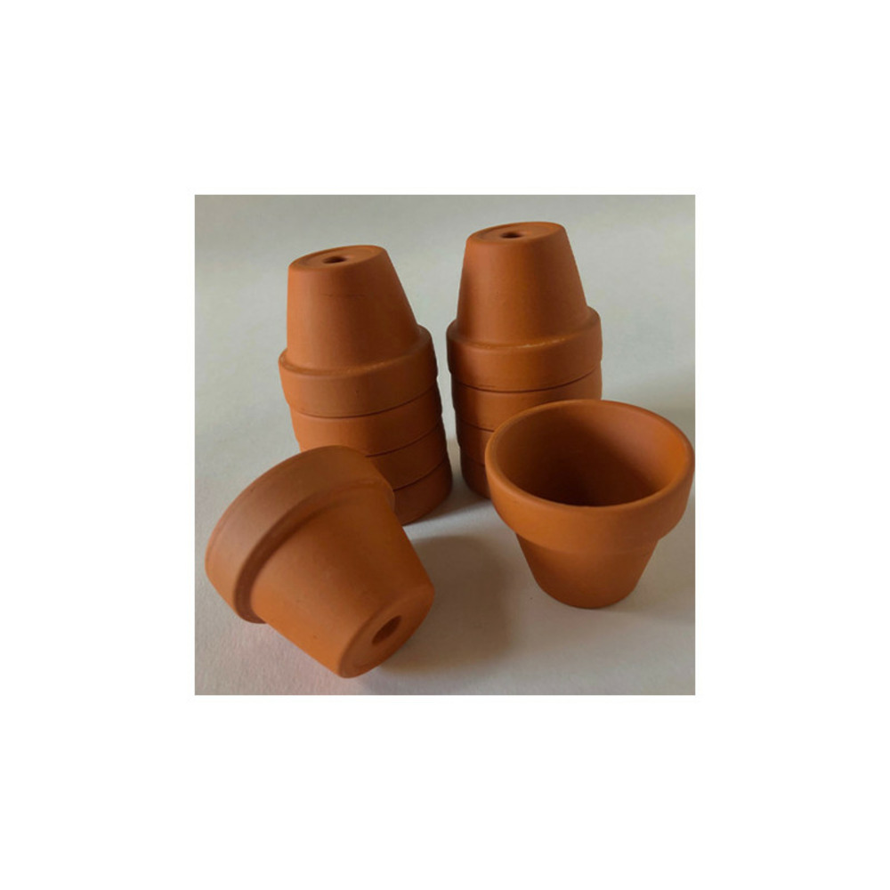 Lot 4 mini-pots en terre cuite h. 4 cm