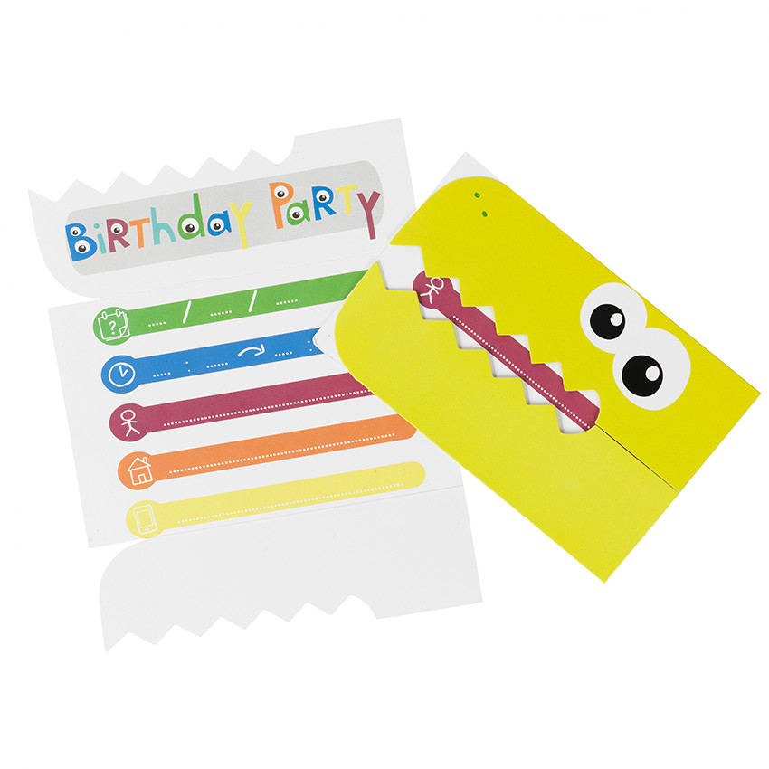 Lot de 10 cartes d'invitation anniversaire Dragon
