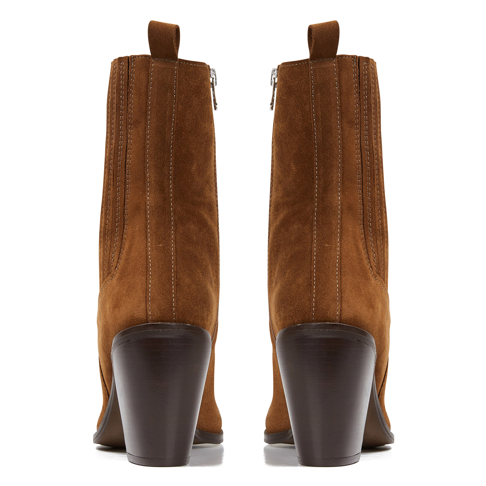 BASAMA - Bottines western talons hauts bout pointu en cuir | Marron
