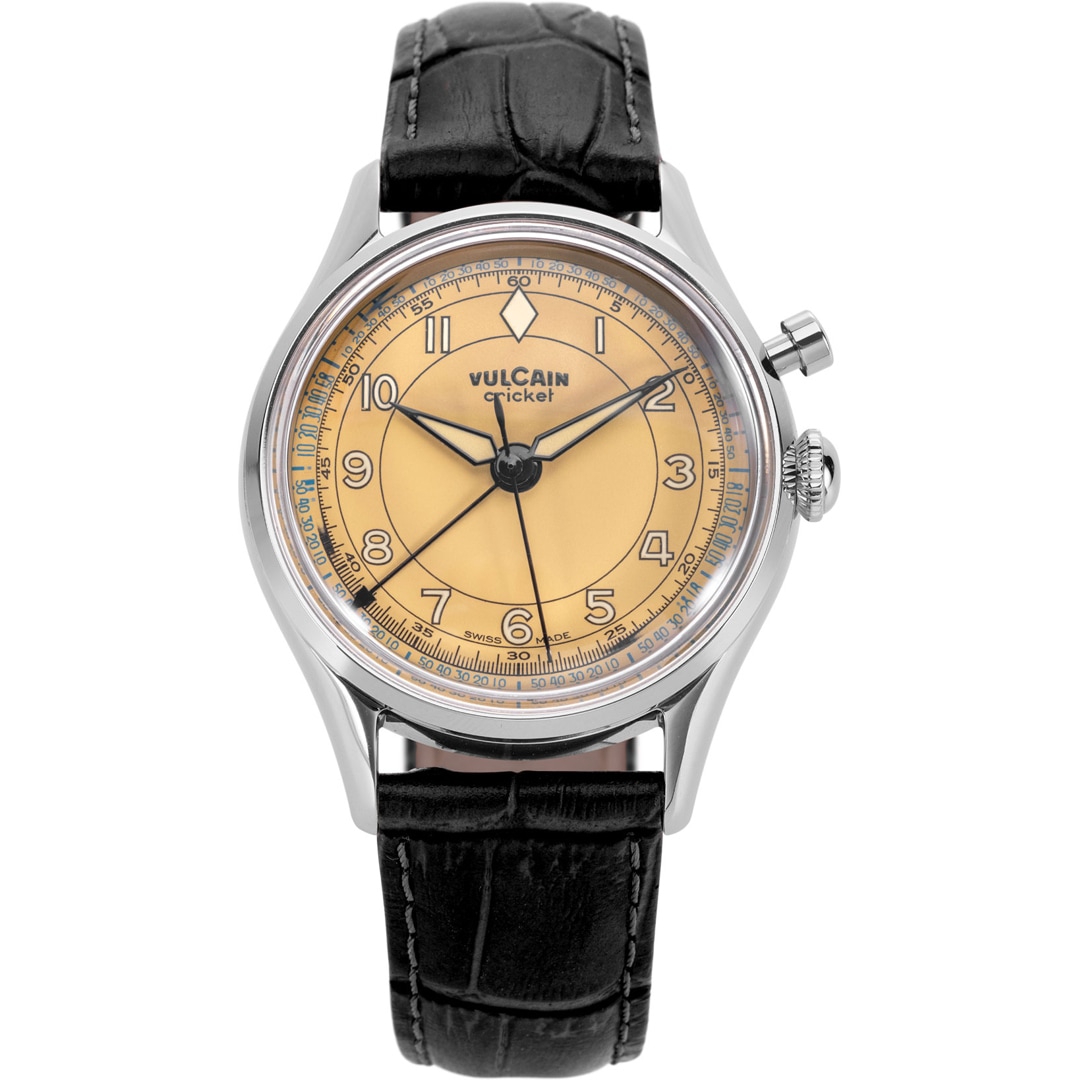 Vulcain Cricket Classique 39mm Brown Khaki Steel Caseback