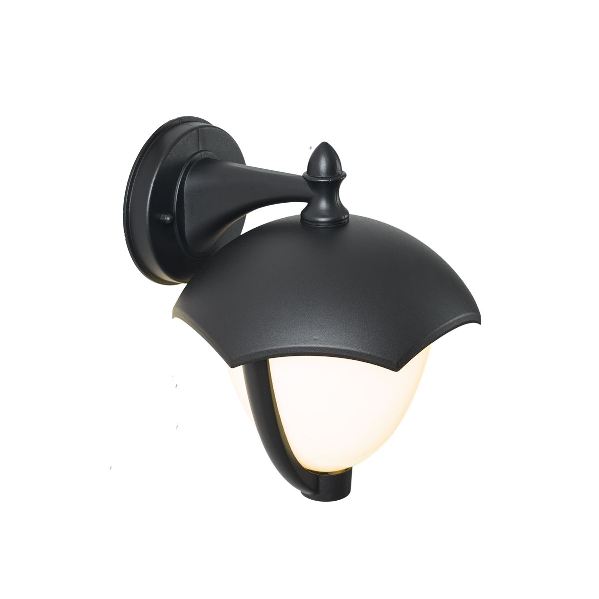 Smart buiten wandlamp zwart met opaal glas incl. LED IP54 - Classica