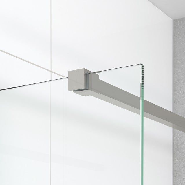 Diamond Douchecabine | 100x80 cm Rvs Helder met matte strook Draaideur Rechthoek