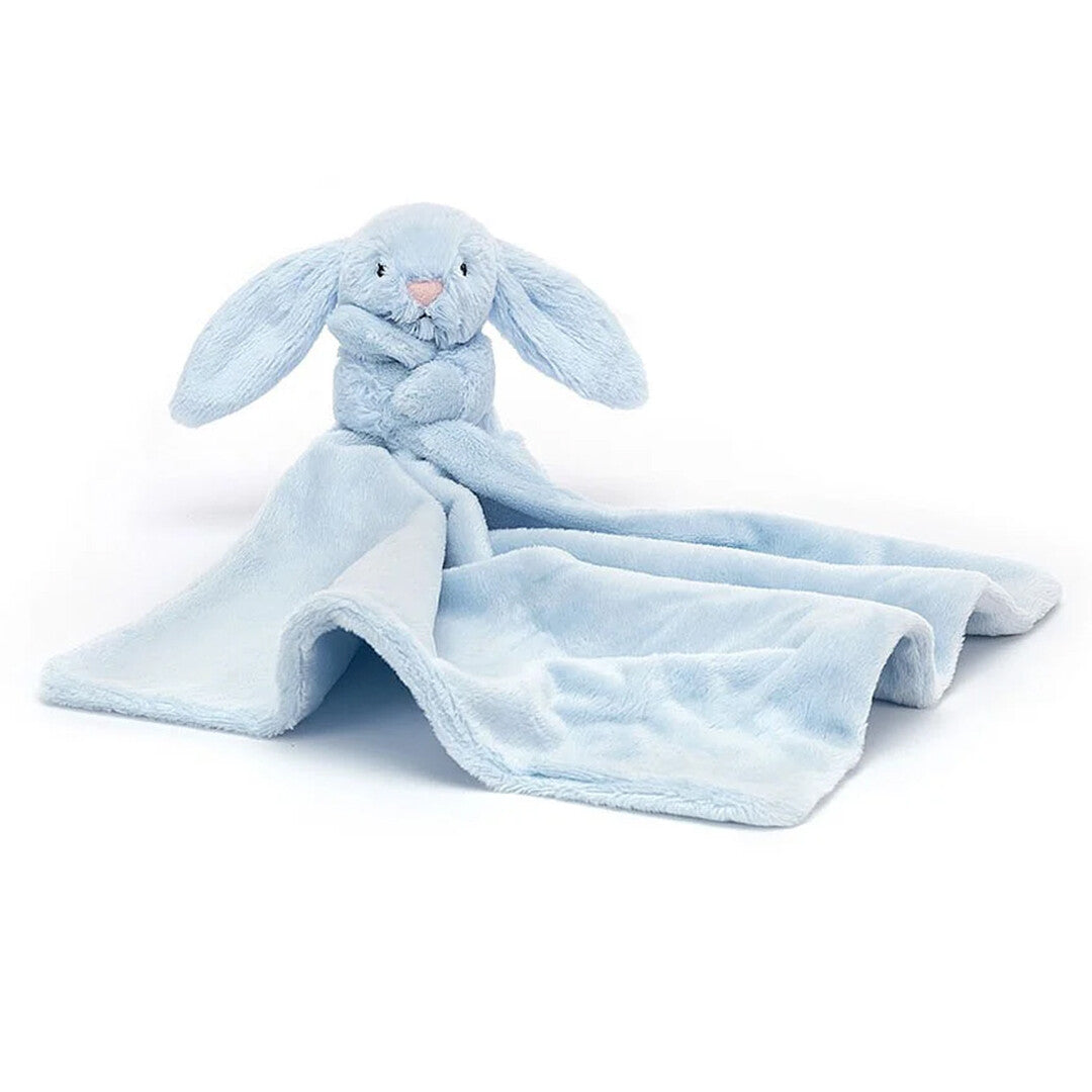 Jellycat knuffeldoek bashful blue konijn - 34 cm