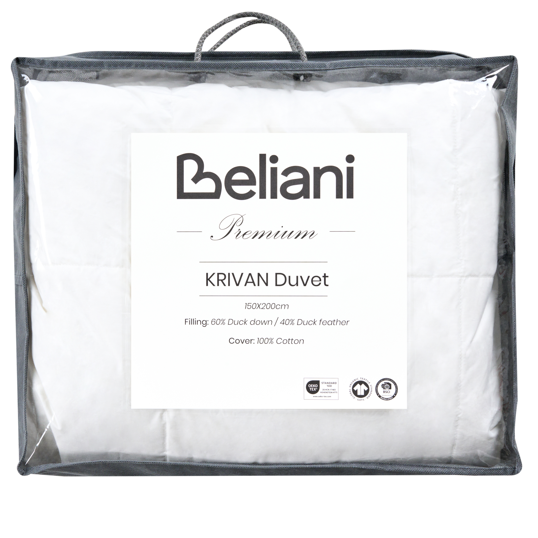 Beliani - KRIVAN - Dekbed licht warm - Wit - 150 x 200 cm - Eendendons