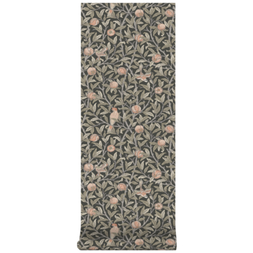 Vliesbehang William Morris at Home Bird & Pomegranate Antraciet (dessin 124258)