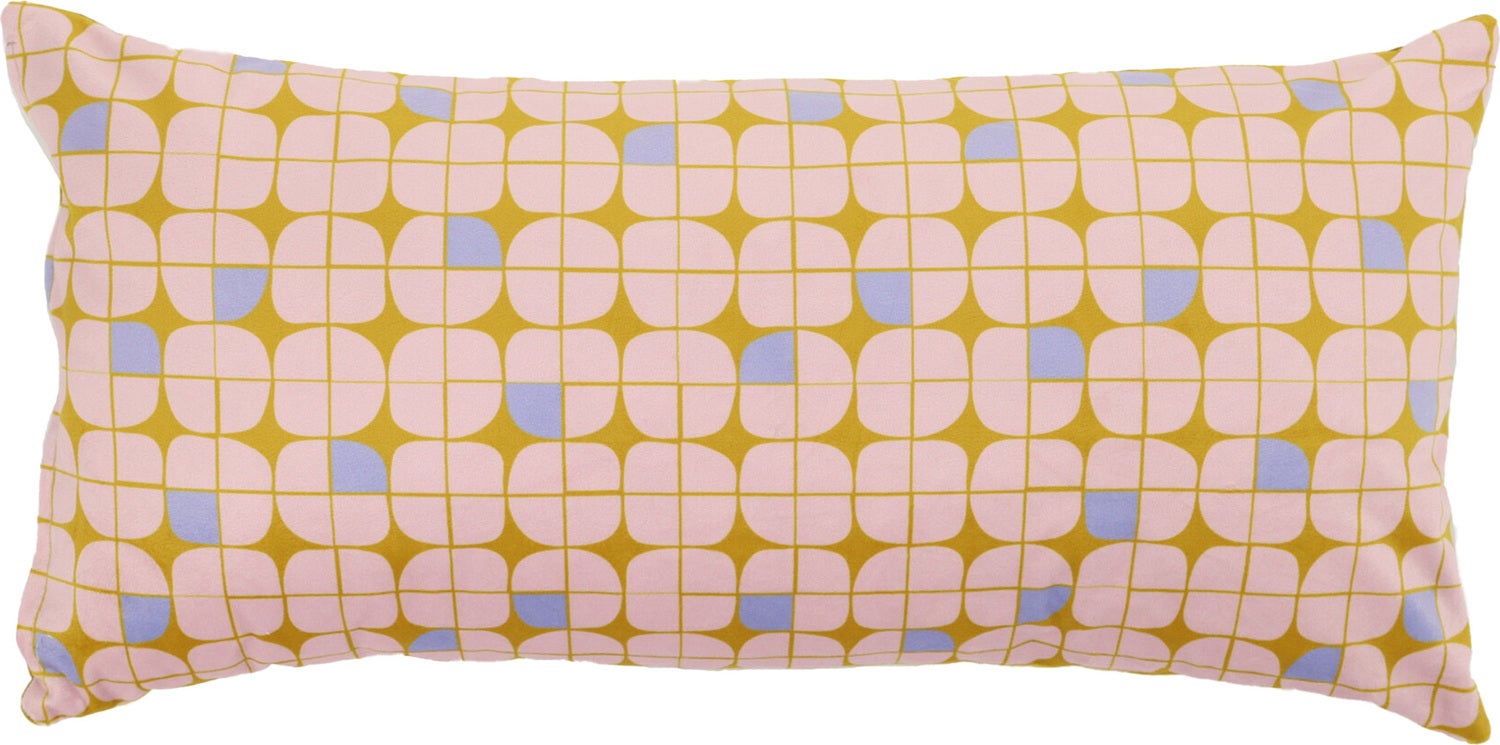 Intratuin sierkussen Oona geel / roze 60 x 30 cm
