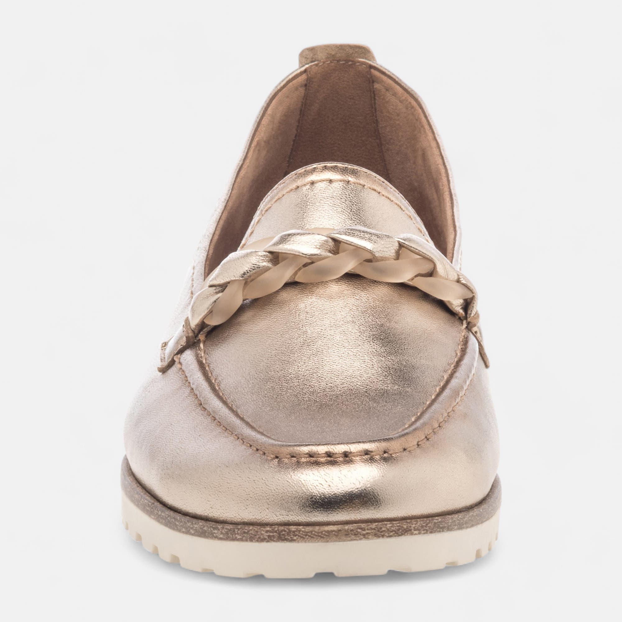 Mocassins Femme en cuir or