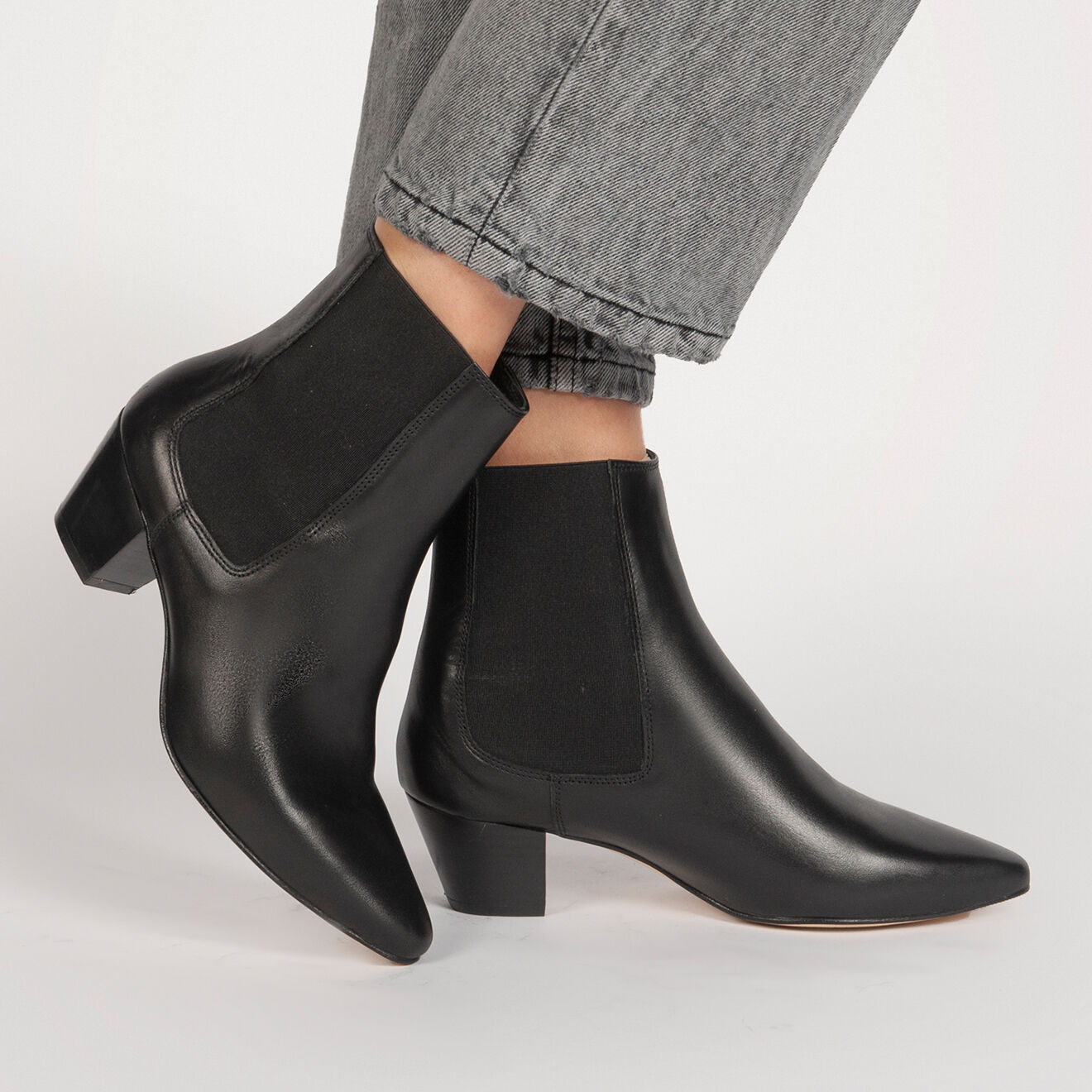 Anaki Chelsea Boots en Cuir Marina noires