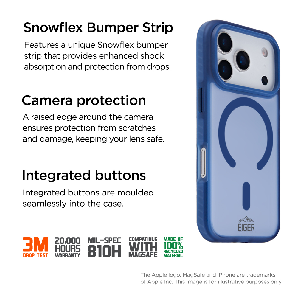 iPhone 17 Pro Max MagSafe Blizzard Case GRS Schutzhülle aus Recycelten Materialien (EGCA00915) - Blau