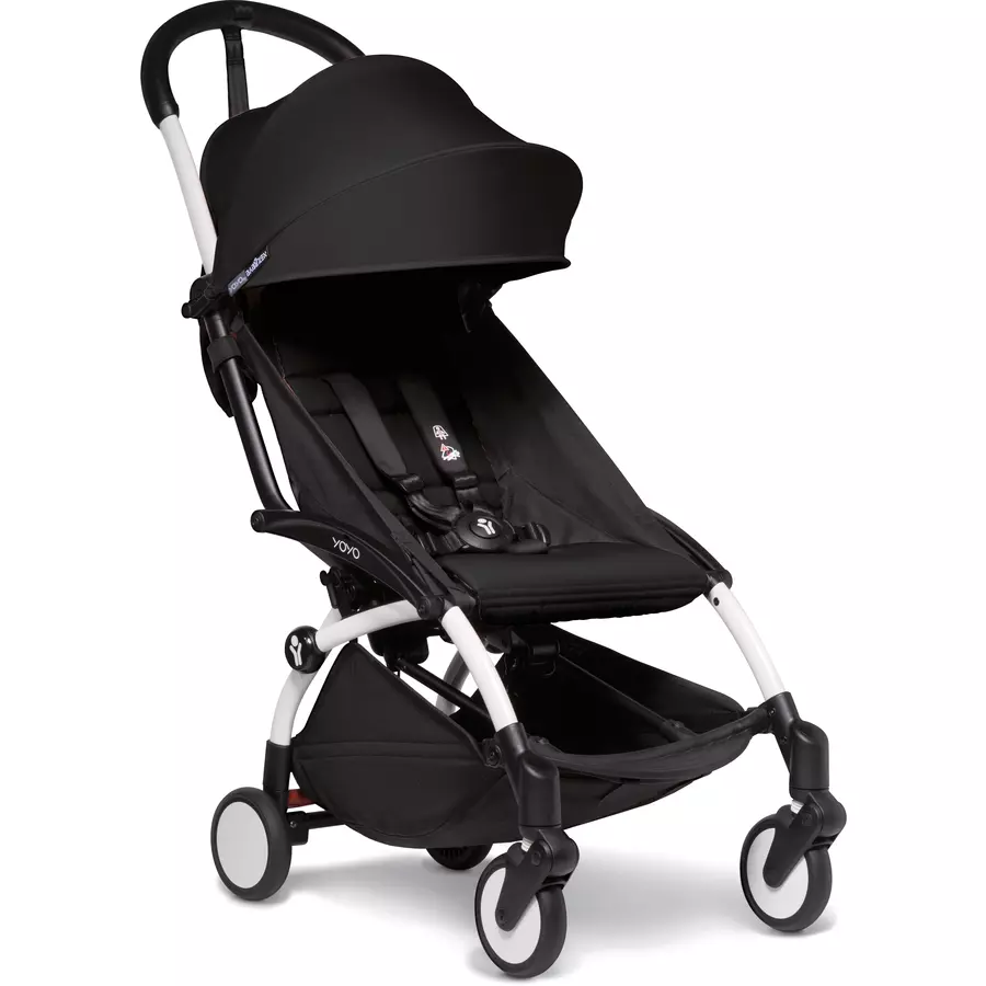 BABYZEN Kinderwagen YOYO2 6+ White mit Textilset Black und Backpack YOYO Black