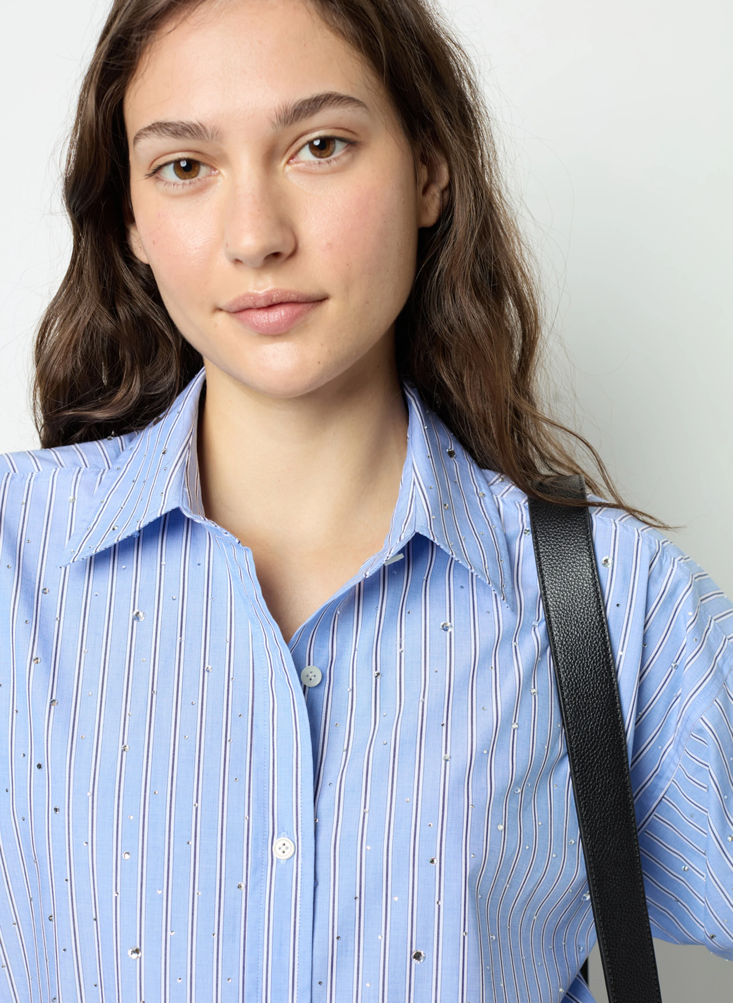 BALLIE - Chemise droite col classique en coton | Bleu