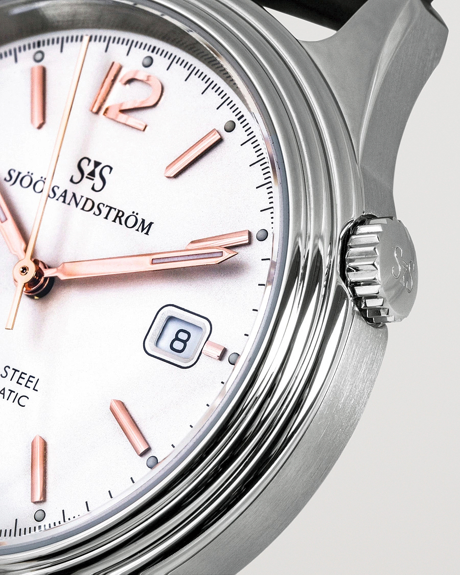 Sjöö Sandström Royal Steel Classic 41mm Ivory and Brown Alligator