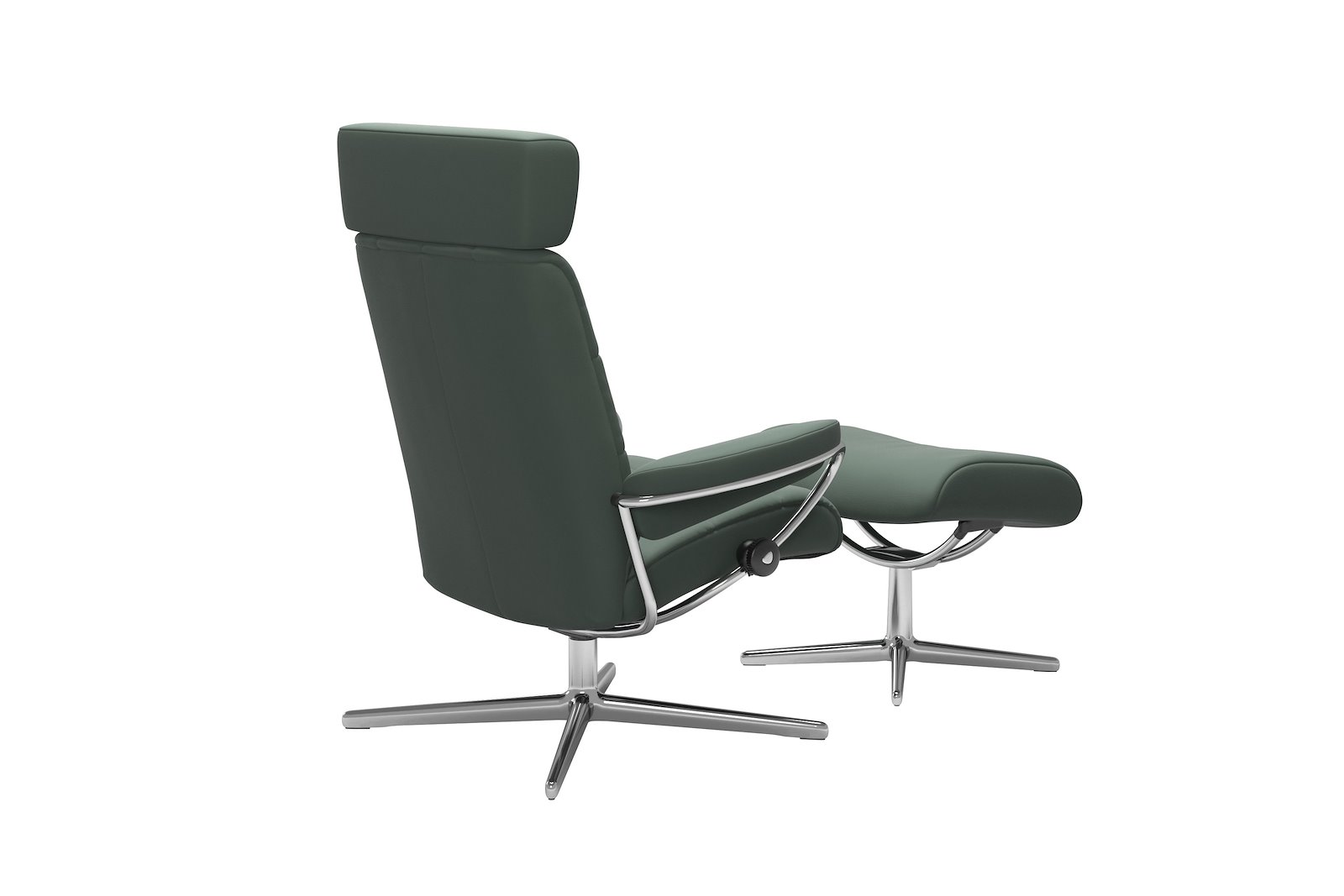 London lenestol m/krakk Hud Paloma Sage Green - Cross - Chrome