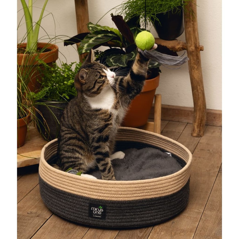 Lit pour chat minus one xana 45x14 cm gris et marron