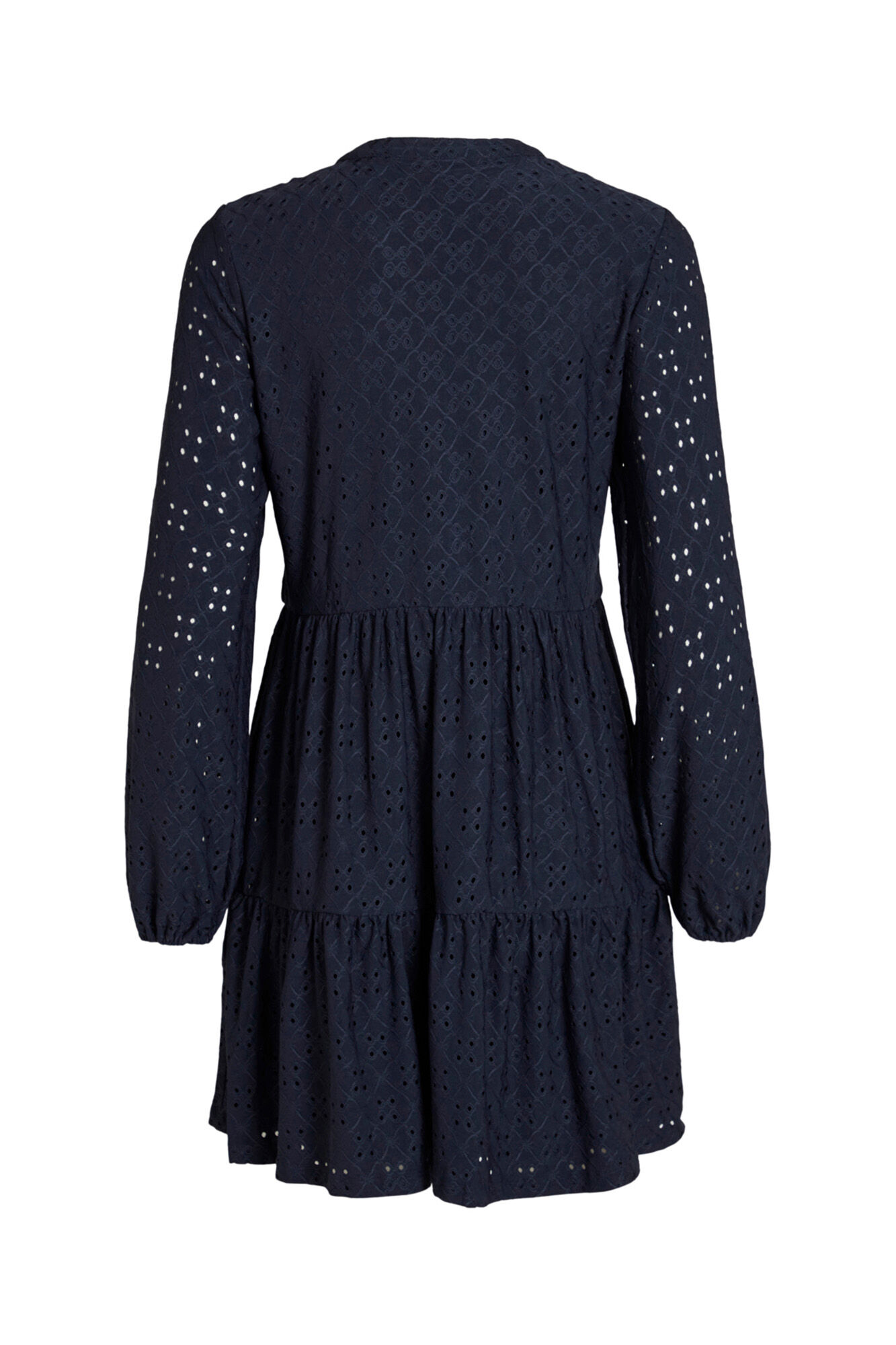 Vestido curto bordado - Azul marinho