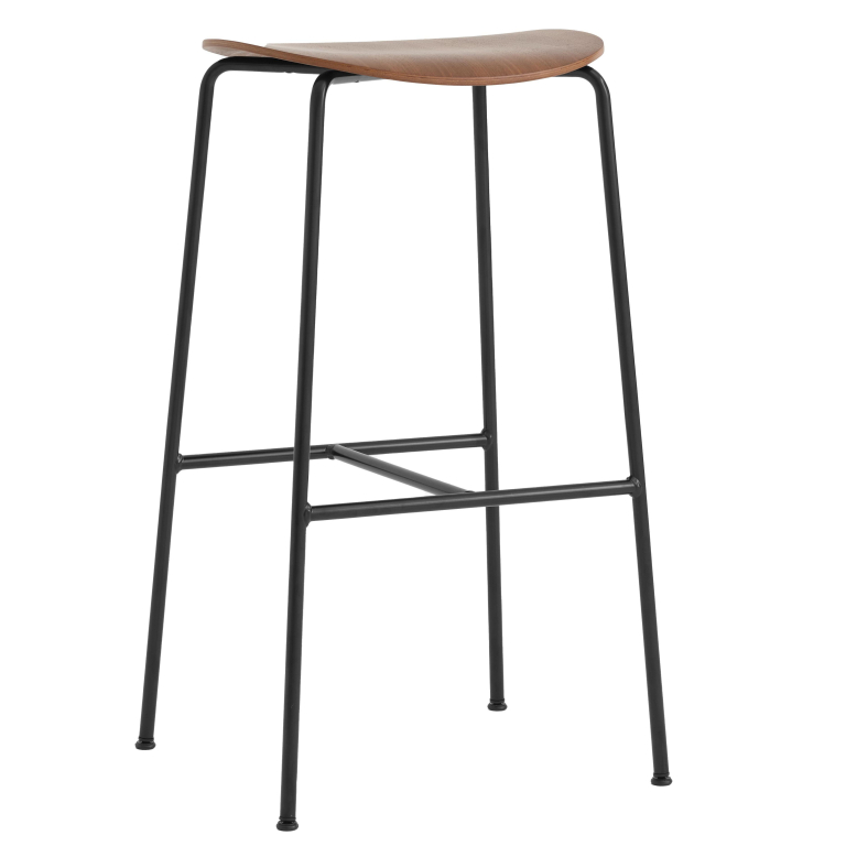 &tradition Pavilion AV37 barkruk H68 viltglijders gelakt walnoot