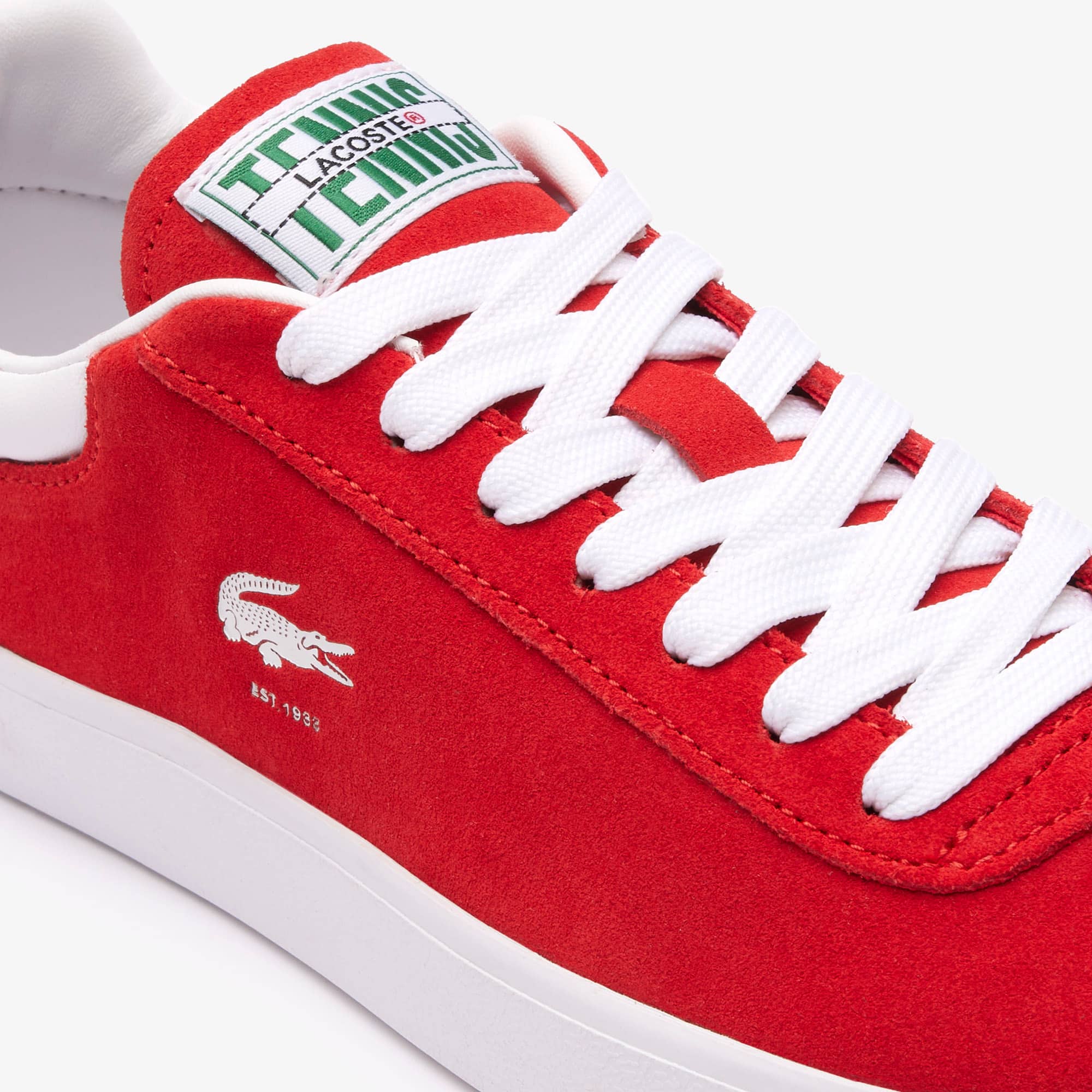 Damen-Sneaker Baseshot aus Veloursleder Sneakers - Rot - Lacoste - Damen