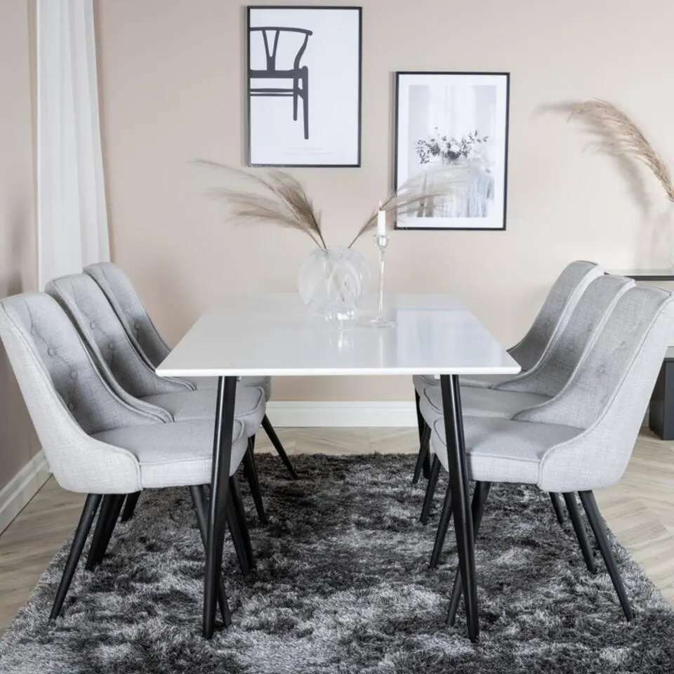 Eettafel Zwart Hout - 180x90x75cm - Polar