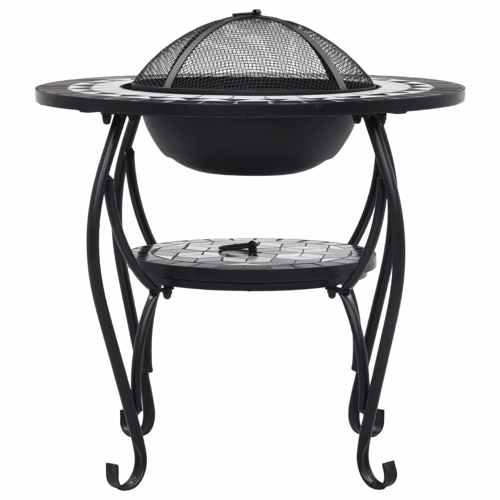 Table de foyer mosaïque noir et blanc 68 cm céramique