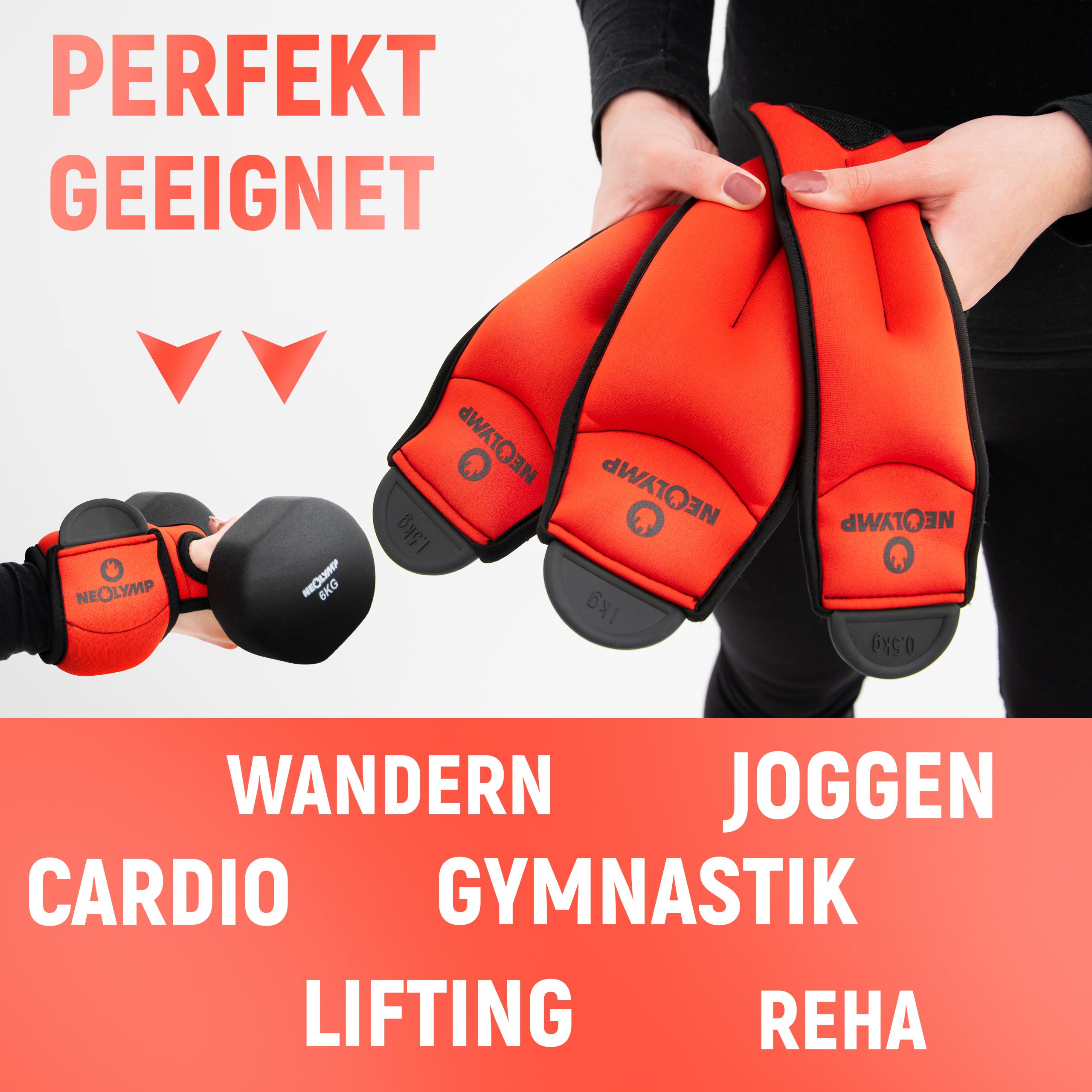 NEOLYMP 2er Set Gewichtsmanschetten Hand 1,5 KG
