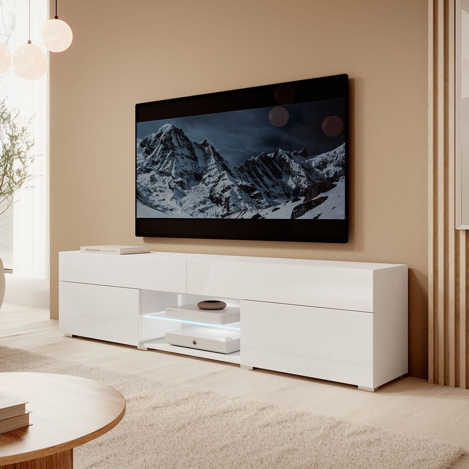 Cruise - TV-Meubel met verlichting - Wit - 180 cm