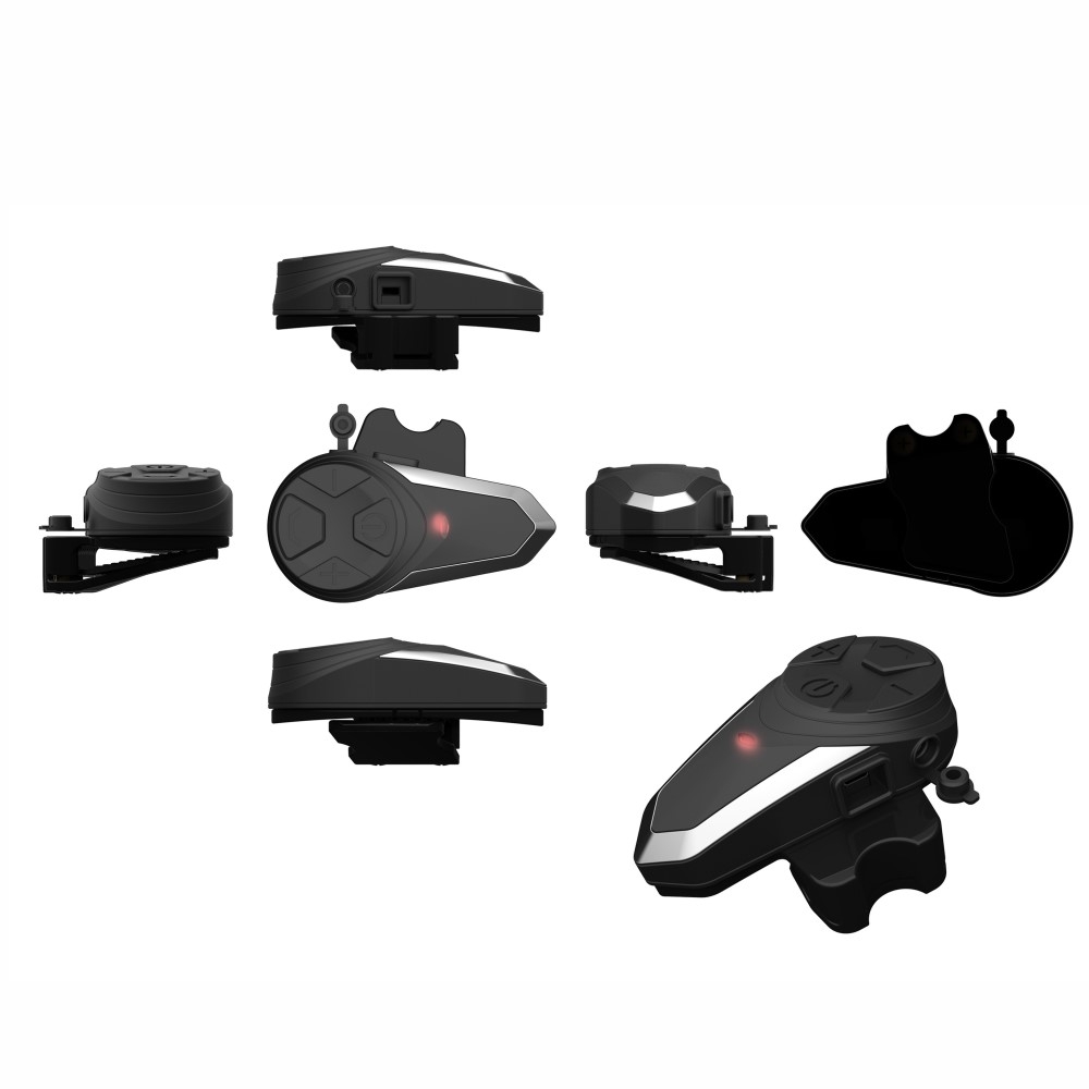 Spritzwasserfestes (IPX6) Motorrad Helm Intercom Bluetooth Headset FM Radio (bis zu 3 Benutzer) - Schwarz
