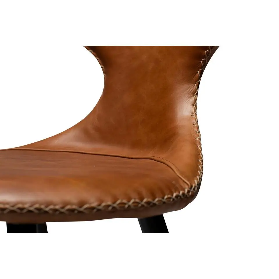 Hioshop Flair Dan-Form counterstoel echt leer bruin