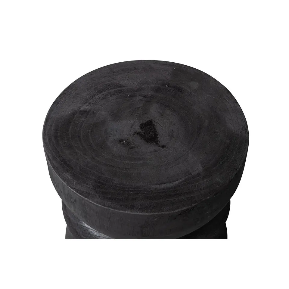 WOOOD Bikkel Kruk - Hout - Zwart - 40x28x28