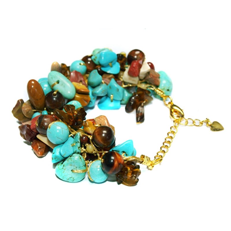 Bracelet fil doré et pierres
