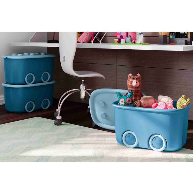 KIS - Ordnungsbox mit Rollen - Funny Box - blau - 46 L