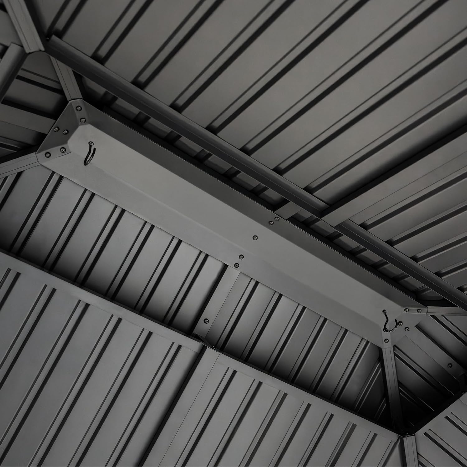 TOOLPORT BBQ Grillpavillon 2,8x1,8 m mit Stahldach Wasserdicht UV-beständig inkl. 2 praktischen Seitenablagen anthrazit