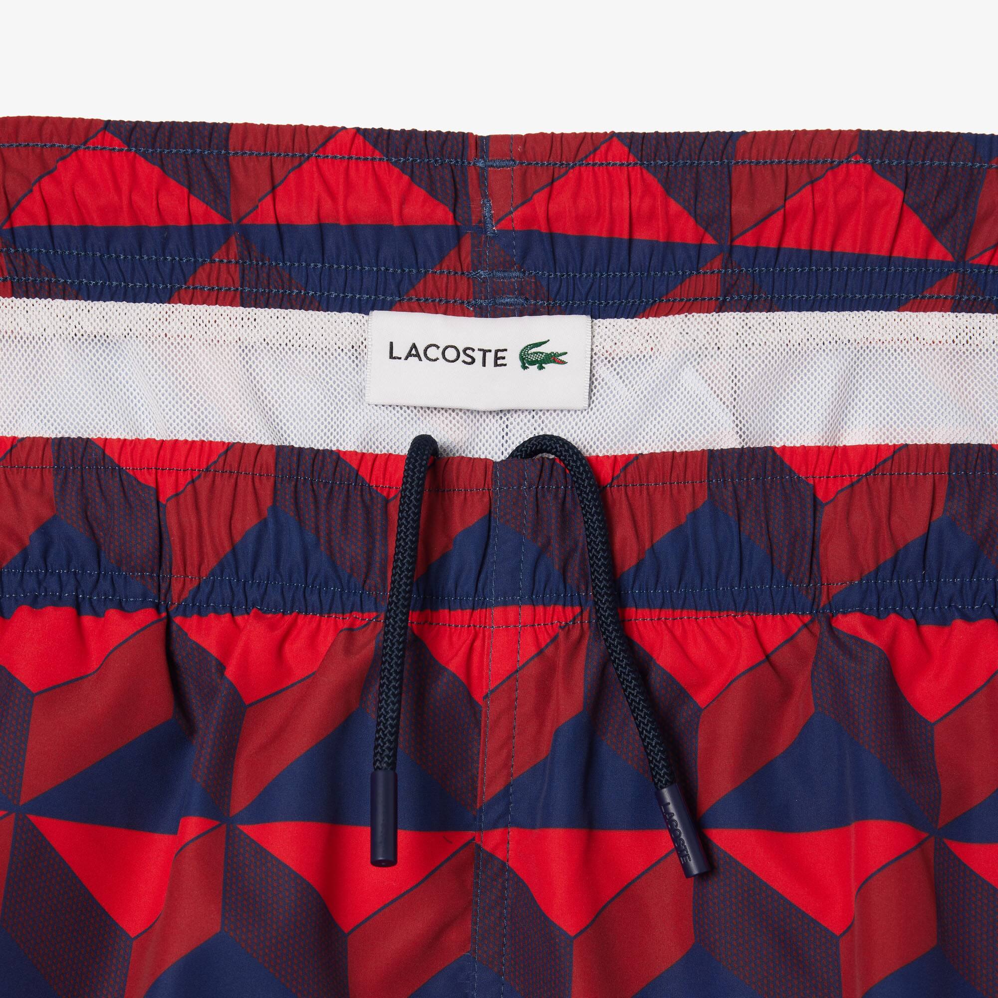 Mittellange Badehose mit Robert George Aufdruck Badebekleidung - Blau - Lacoste - Herren